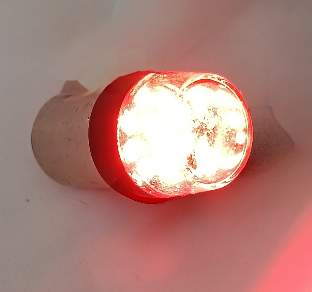 BOMBILLO 1034 STOP CRISTAL 10 LED ROJO FIJO